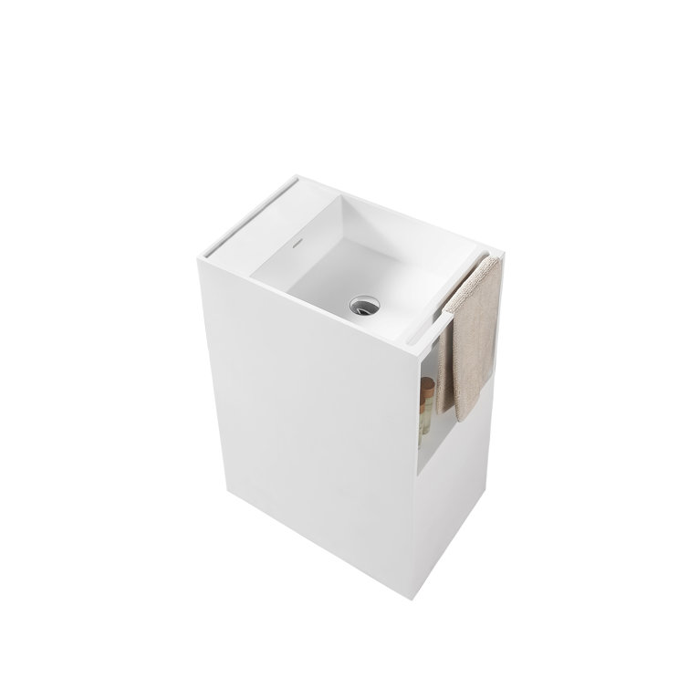 AGUA CANADA Matte White Rectangular Pedestal Bathroom Sink Wayfair